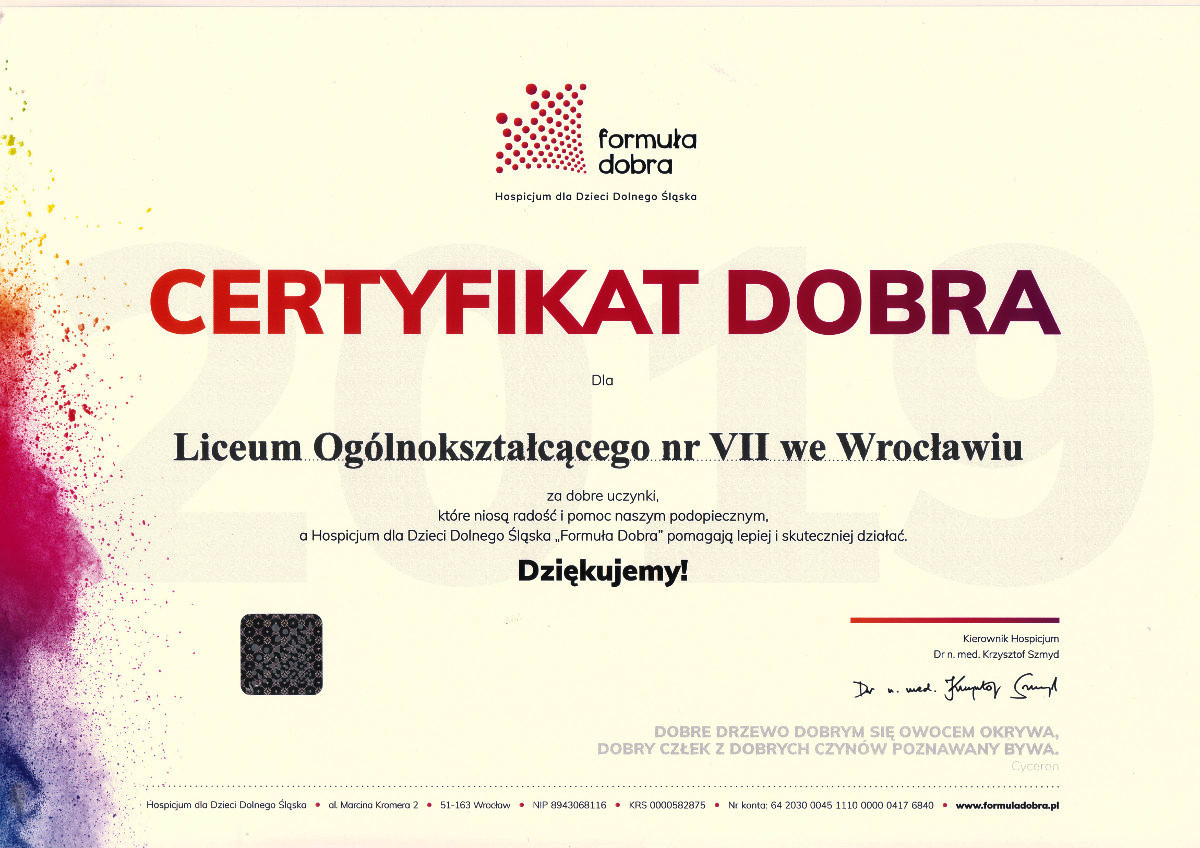 Certyfikat Dobra